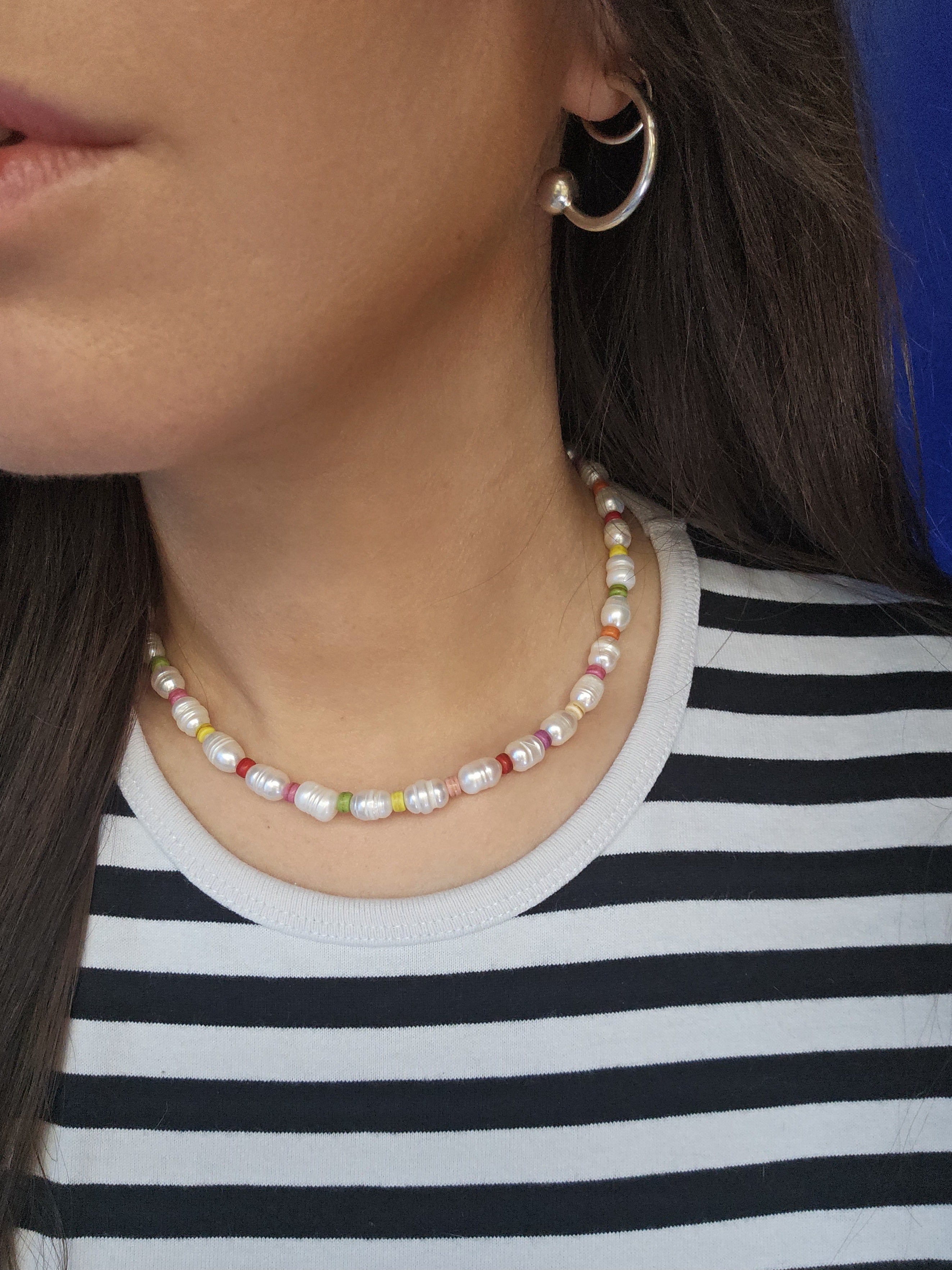 Rainbow Pearl Necklace